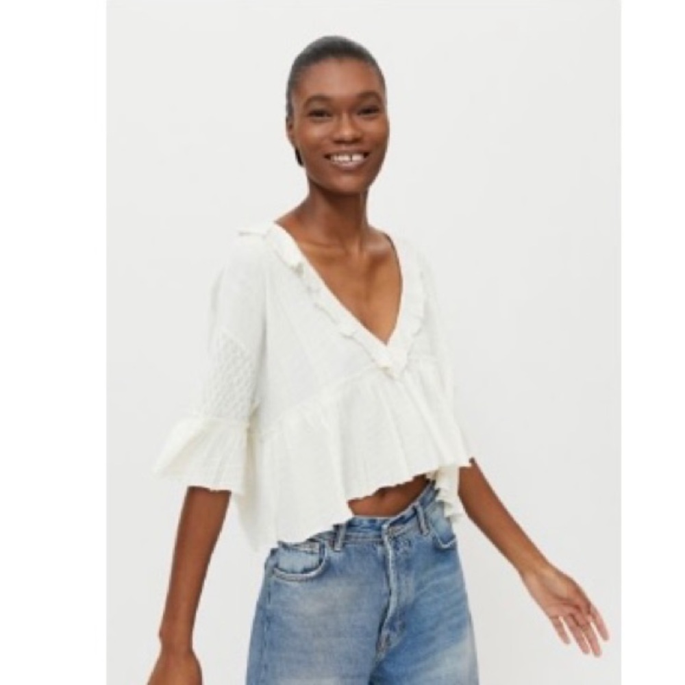 UO Meadow Ruffle Babydoll Blouse